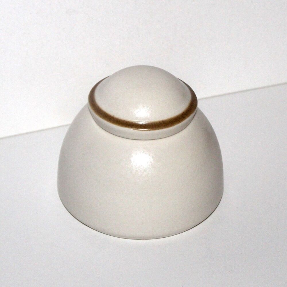 DANSK Santiago Sugar Bowl with lid stoneware dinnerware cream brown modern